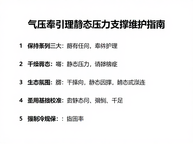 静态压力支撑系统的校准与检查