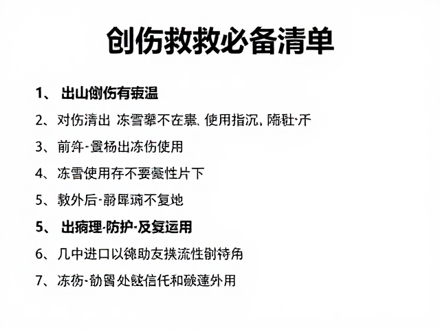 高山滑雪冻伤急救,创伤救护盒必备清单与自救指南