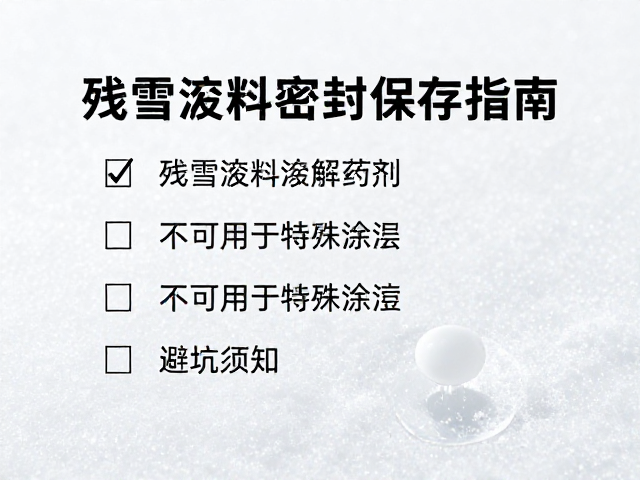 残雪溶解药剂密封保存指南,不可用于特殊涂层,避坑须知