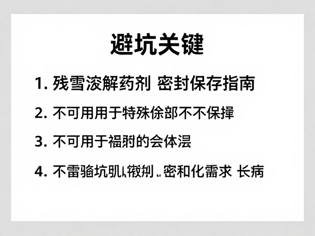 残雪溶解药剂密封保存指南,不可用于特殊涂层,避坑须知