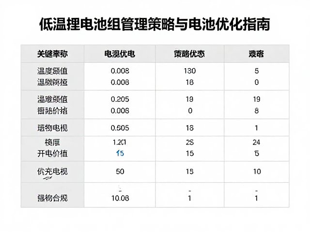 寒度监测表，低温锂电池组管理策略与电池优化指南