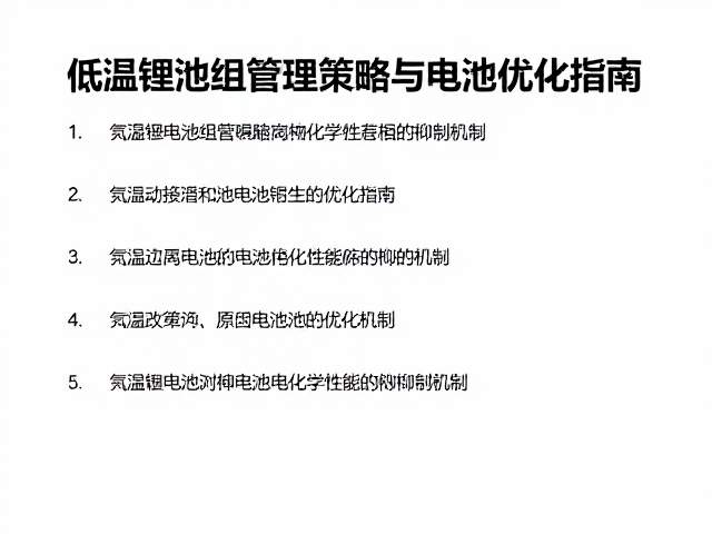 寒度监测表，低温锂电池组管理策略与电池优化指南