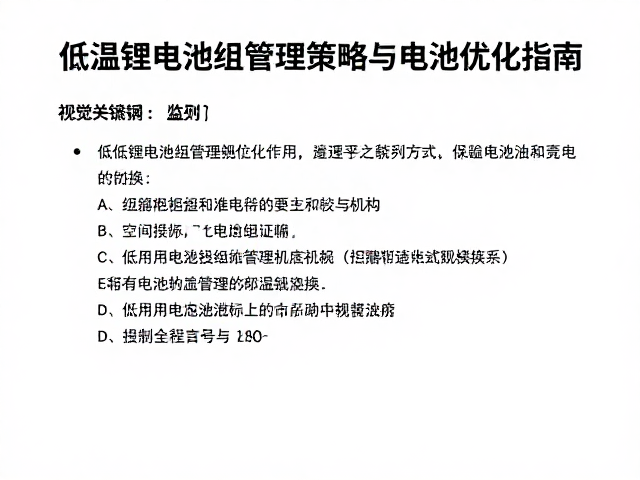 寒度监测表，低温锂电池组管理策略与电池优化指南