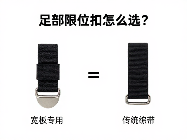 足部限位扣怎么选？宽板专用与传统织带对比，避坑指南