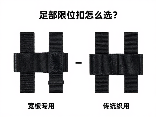 足部限位扣怎么选？宽板专用与传统织带对比，避坑指南