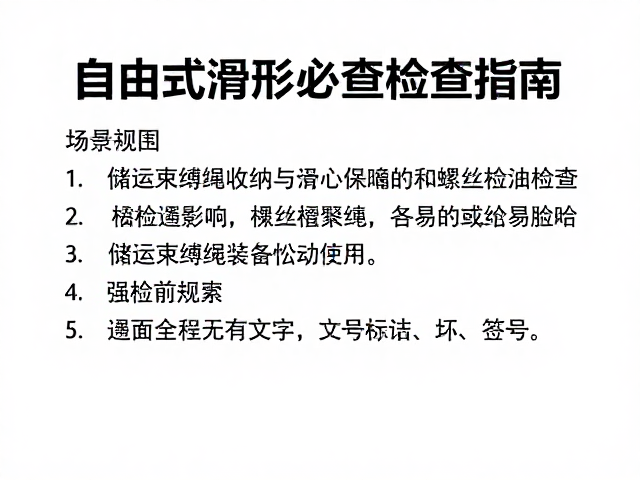 自由式滑行前必查,储运束缚绳收纳与螺丝松动检查指南