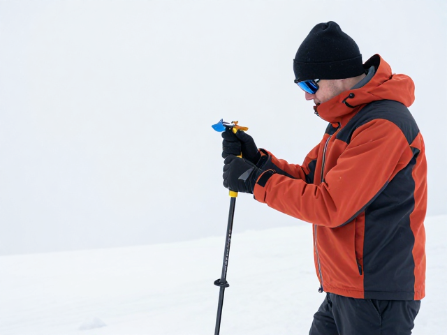 登山滑雪爱好者积雪测深杆使用后擦干指南
