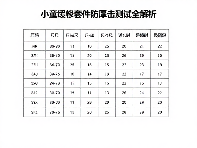 小童缓冲套件防冲击性能测试与尺码对照表全解析