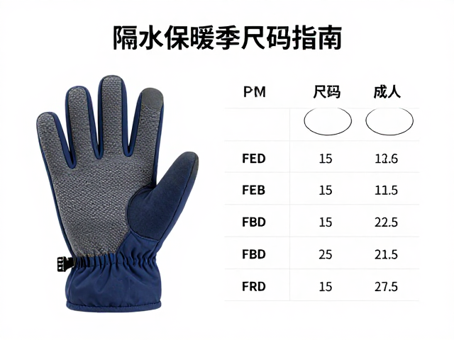 Millet隔水保暖手套尺码指南(儿童/成人)