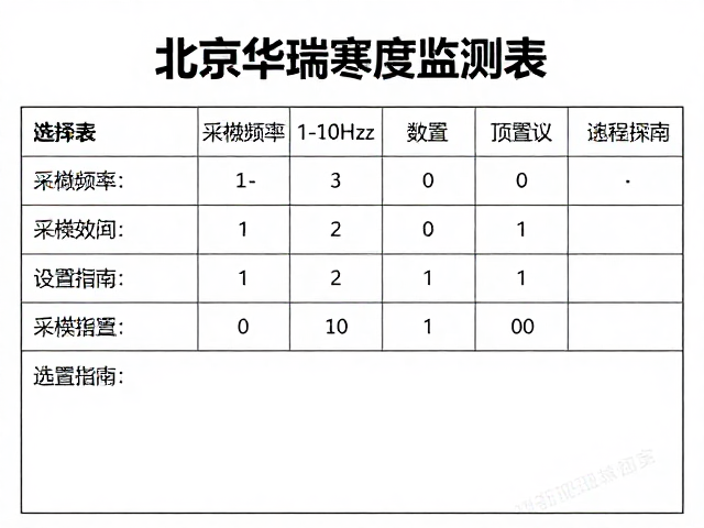 北京华瑞寒度监测表,采样频率1-10Hz设置指南与选型建议