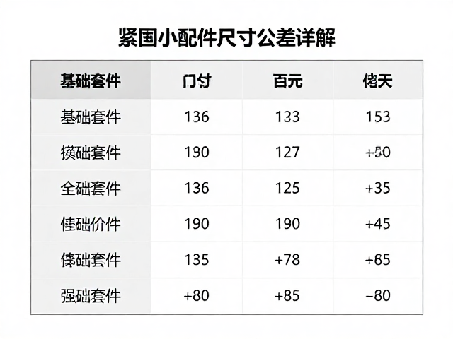 紧固小配件尺寸公差详解,基础套件几十至百元选购指南