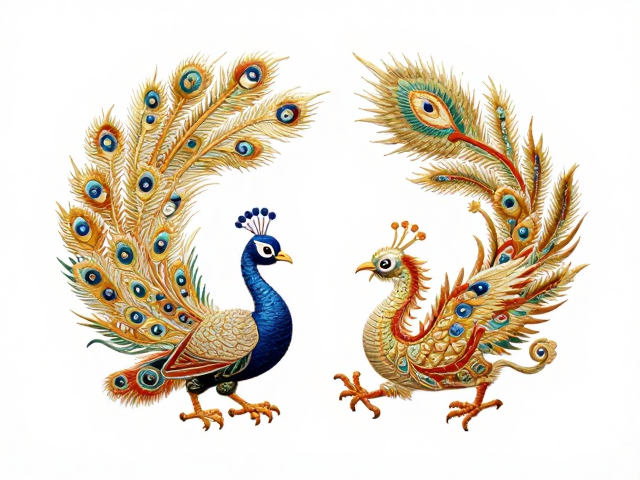 孔雀龙凤纹样的传统寓意与视觉重构