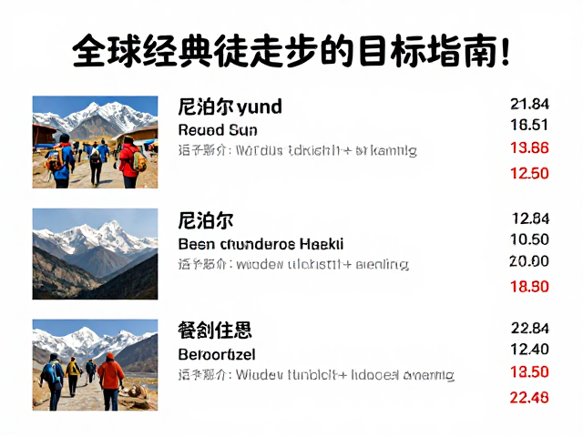 全球经典徒步目的地指南，传统饮食与住宿餐饮费用详解