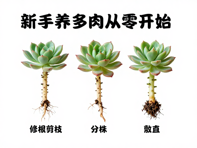新手养多肉从零开始，修根剪枝与分株繁殖完整教程