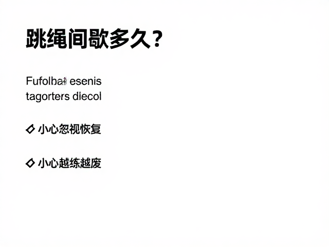 跳绳间歇多久?增加频率却忽视恢复,小心越练越废