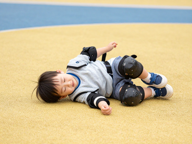 幼儿公园玩耍跌倒防护,可调节魔术贴保护套安全指南