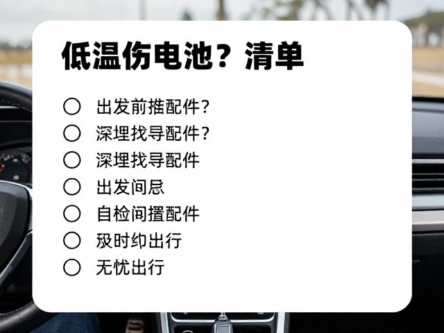 低温伤电池?深埋找寻配件?出发前自检清单助你无忧出行