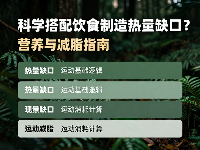 热量缺口的基础逻辑与运动消耗计算