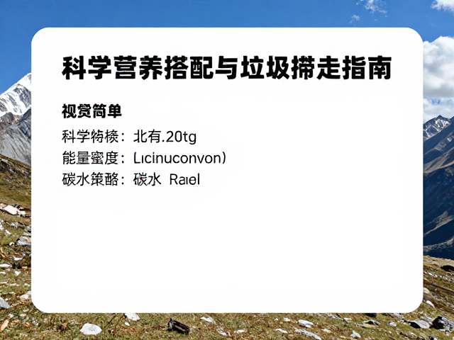 高海拔徒步的能量密度与碳水策略
