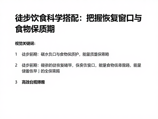 徒步前期的碳水负荷与能量储备策略