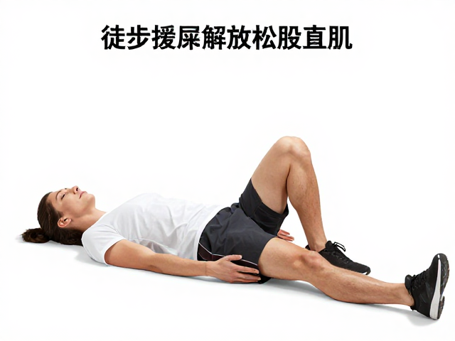 第二步:仰卧单腿抱膝放松股直肌