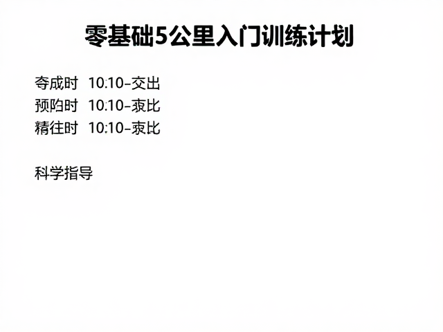 零基础5公里入门训练计划，含预估完成时间与科学指导