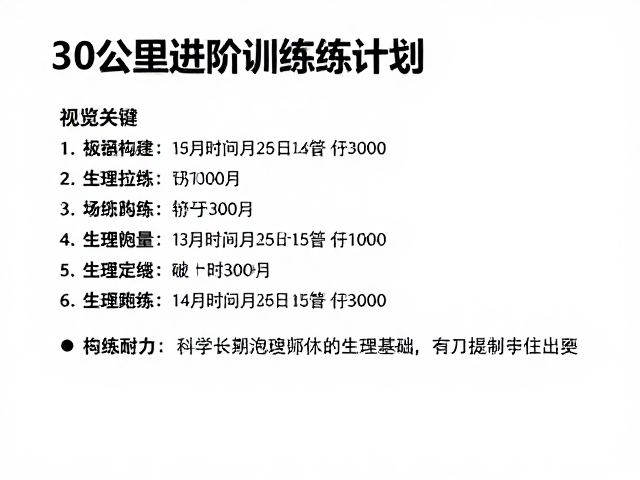 30公里进阶训练计划，周末拉练安排与长距离耐力提升指南