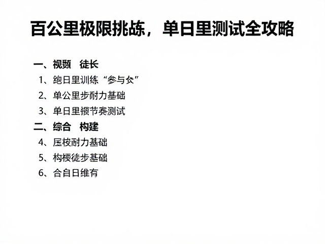 百公里极限挑战，节奏徒步训练与单日里程测试全攻略