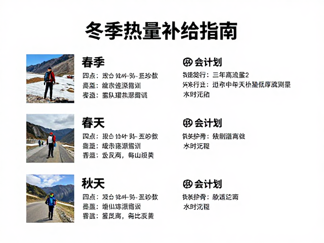 高海拔徒步备训:春夏秋冬四季专属计划与冬季热量补给指南