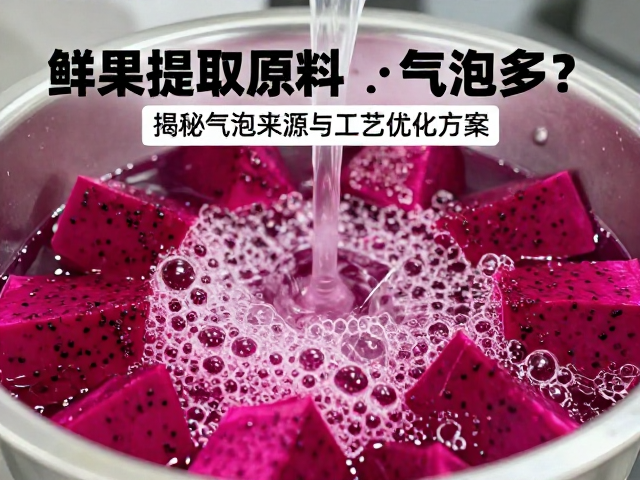 鲜果提取原料火龙果气泡多？揭秘气泡来源与工艺优化方案