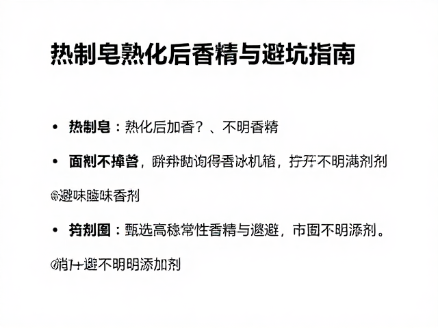 热制皂熟化后加香?避开不明香精,详解香味融合流程与避坑指南