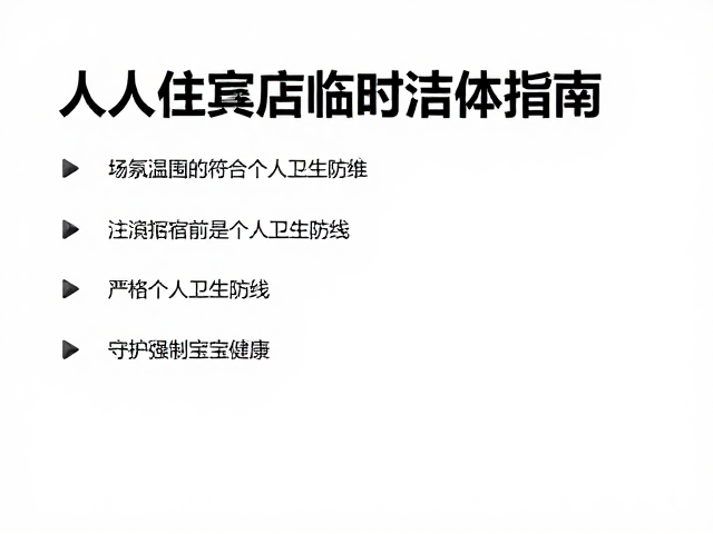 亲子家庭入住宾馆临时洁体指南,严格符合卫生标准,守护宝宝健康