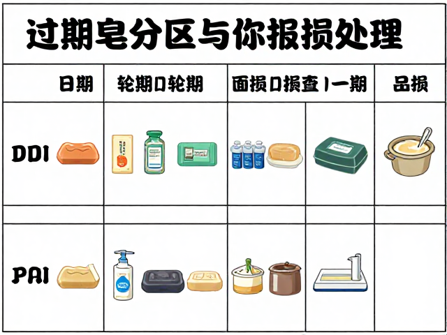过期皂分区搁置与报损处理,按日期轮换优化库存管理