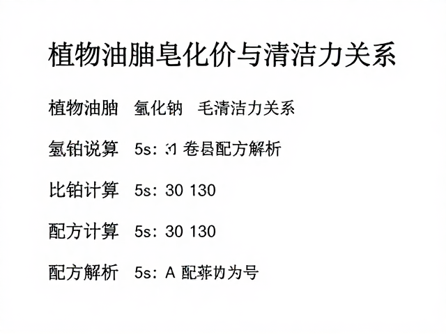 植物油脂皂化价与清洁力关系，氢氧化钠计算与配方解析