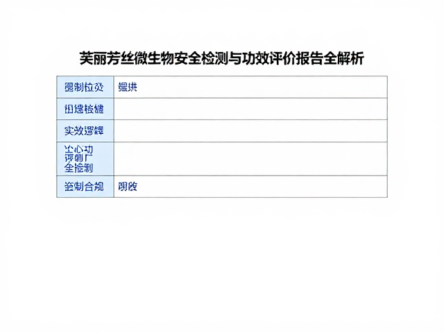 芙丽芳丝微生物安全检测与功效评价报告全解析