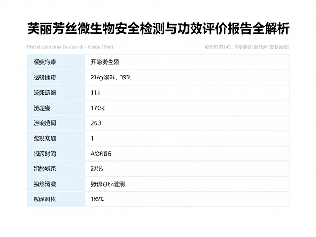 芙丽芳丝微生物安全检测与功效评价报告全解析