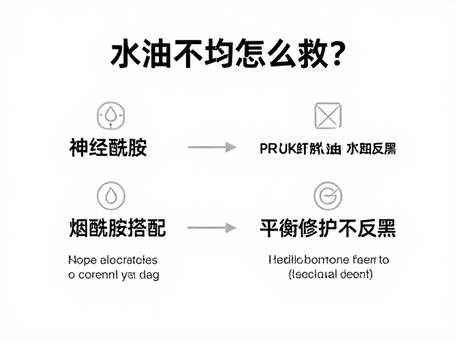 水油不均怎么救?神经酰胺,烟酰胺搭配,平衡修护不反黑