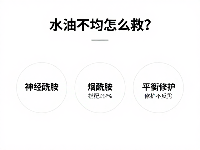 水油不均怎么救?神经酰胺,烟酰胺搭配,平衡修护不反黑