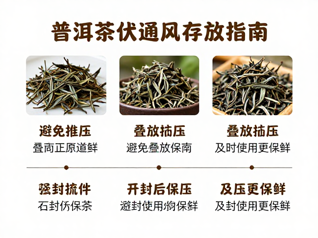 普洱茶伏天通风存放指南,避免叠放挤压,开封后及时使用更保鲜