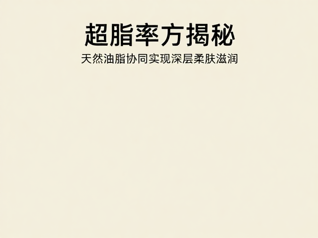 超脂率配方揭秘,天然油脂协同实现深层柔肤滋润