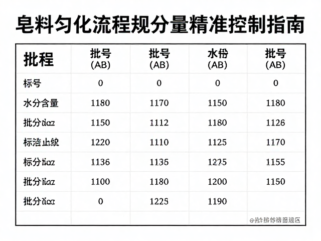 皂料匀化流程规范,批号标识与水分含量精准控制指南