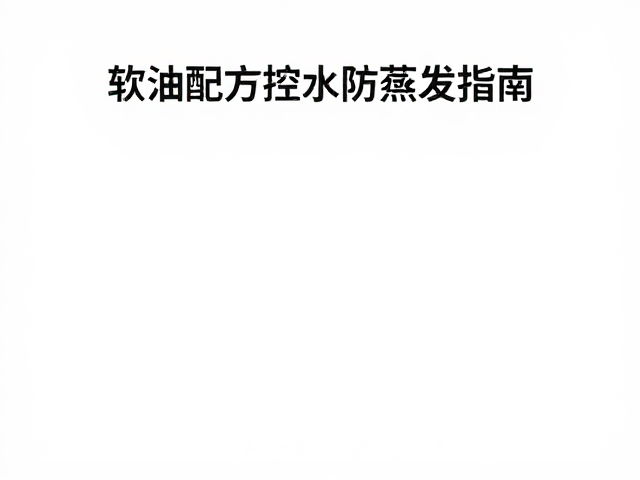 植物油脂原料怎么选?软油配方控水防蒸发指南