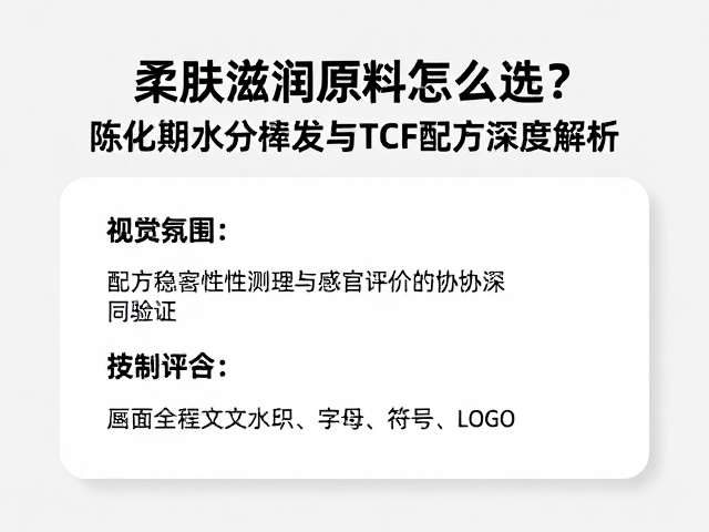 柔肤滋润原料怎么选?陈化期水分挥发与TCF配方深度解析