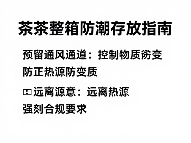 茶叶整箱防潮存放指南,预留通风通道,远离热源防变质