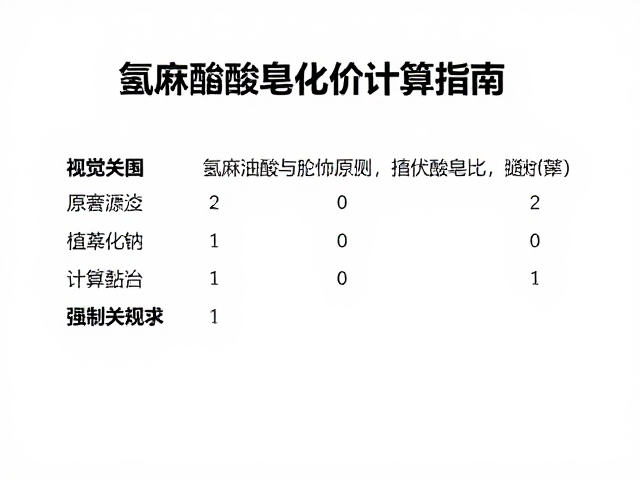 蓖麻油酸与植物油脂原料,氢氧化钠皂化价计算指南