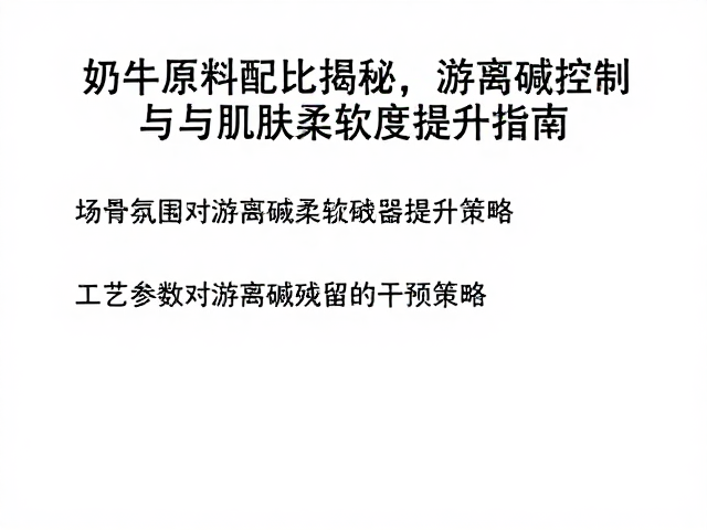奶类原料配比揭秘,游离碱控制与肌肤柔软度提升指南