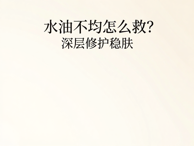 水油不均怎么救?燕麦提取物油水平衡配方,深层修护稳肤