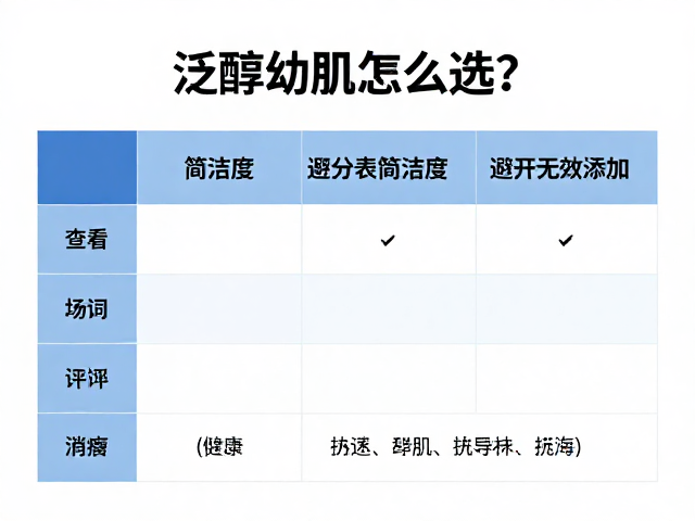 泛醇幼肌怎么选?查看成分表简洁度,避开无效添加