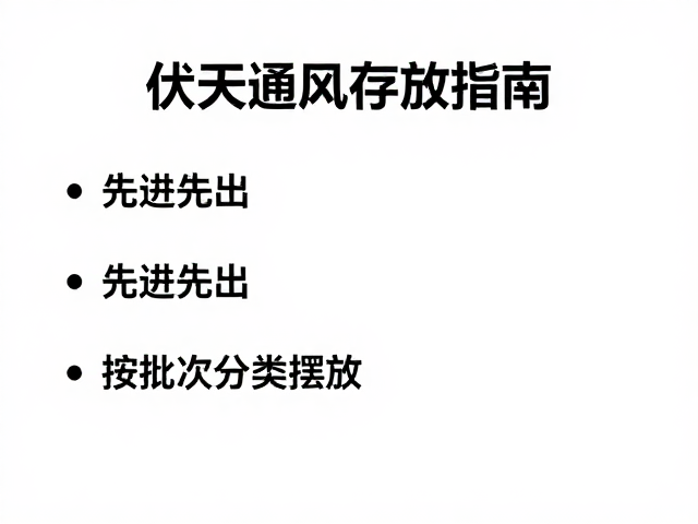 伏天通风存放指南,先进先出与按批次分类摆放技巧