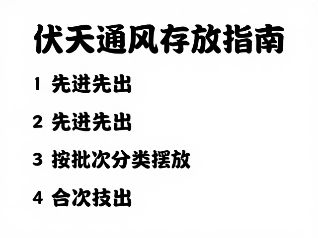 伏天通风存放指南,先进先出与按批次分类摆放技巧
